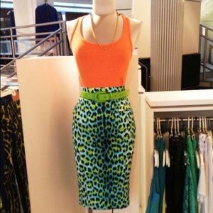 Just Cavalli green leopard pencil skirt